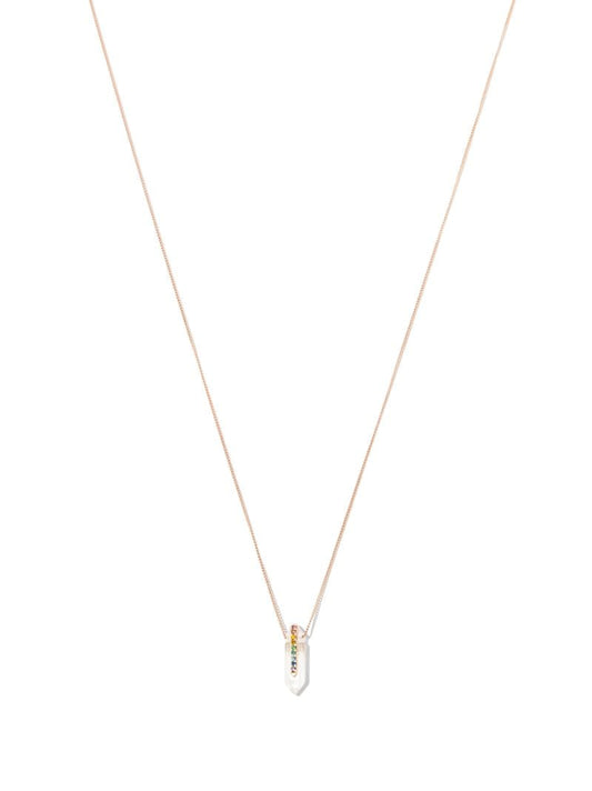 14k Rose Gold Moon NÃ_x0082_Â°1 Crystal Necklace