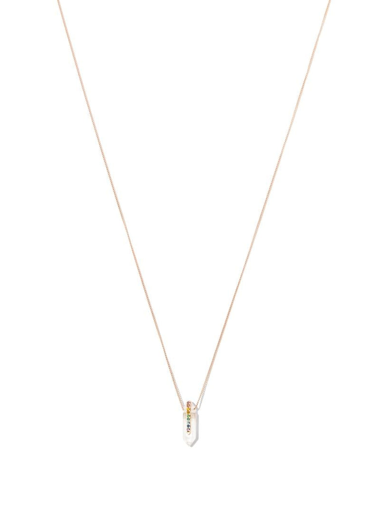 14k Rose Gold Moon NÃ_x0082_Â°1 Crystal Necklace
