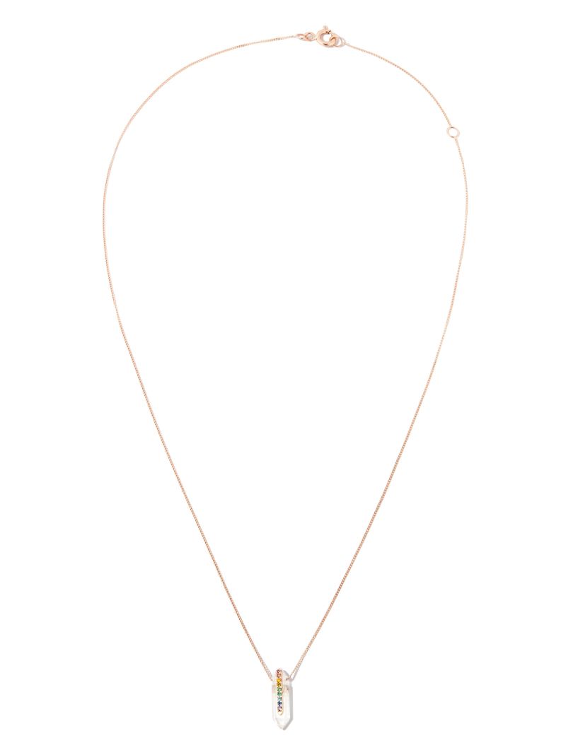 14k Rose Gold Moon NÃ_x0082_Â°1 Crystal Necklace
