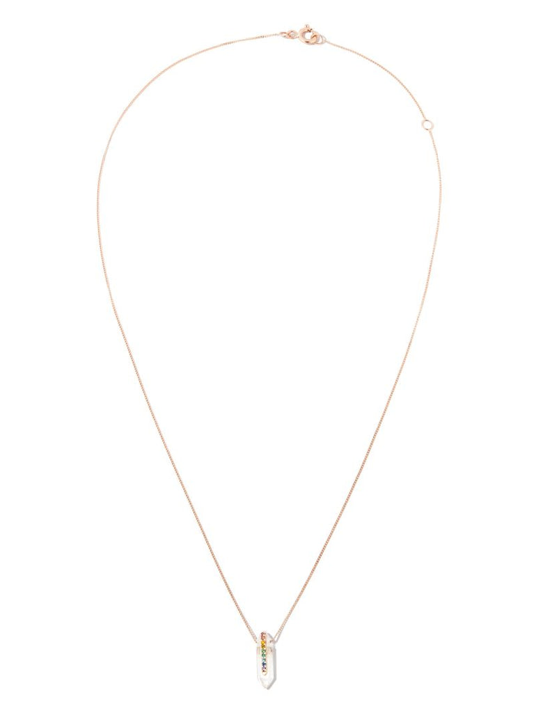 14k Rose Gold Moon NÃ_x0082_Â°1 Crystal Necklace