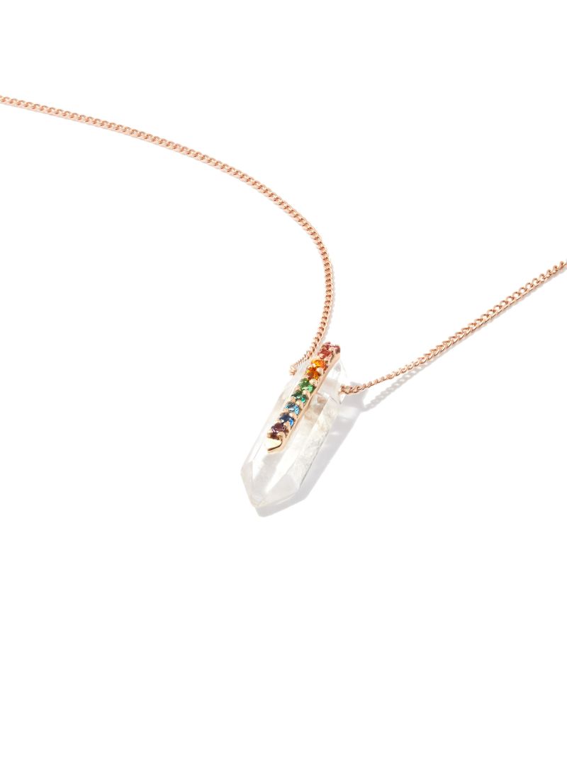 14k Rose Gold Moon NÃ_x0082_Â°1 Crystal Necklace