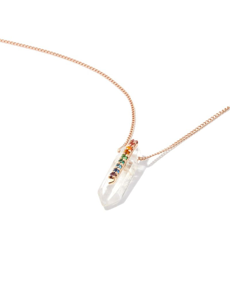 14k Rose Gold Moon NÃ_x0082_Â°1 Crystal Necklace