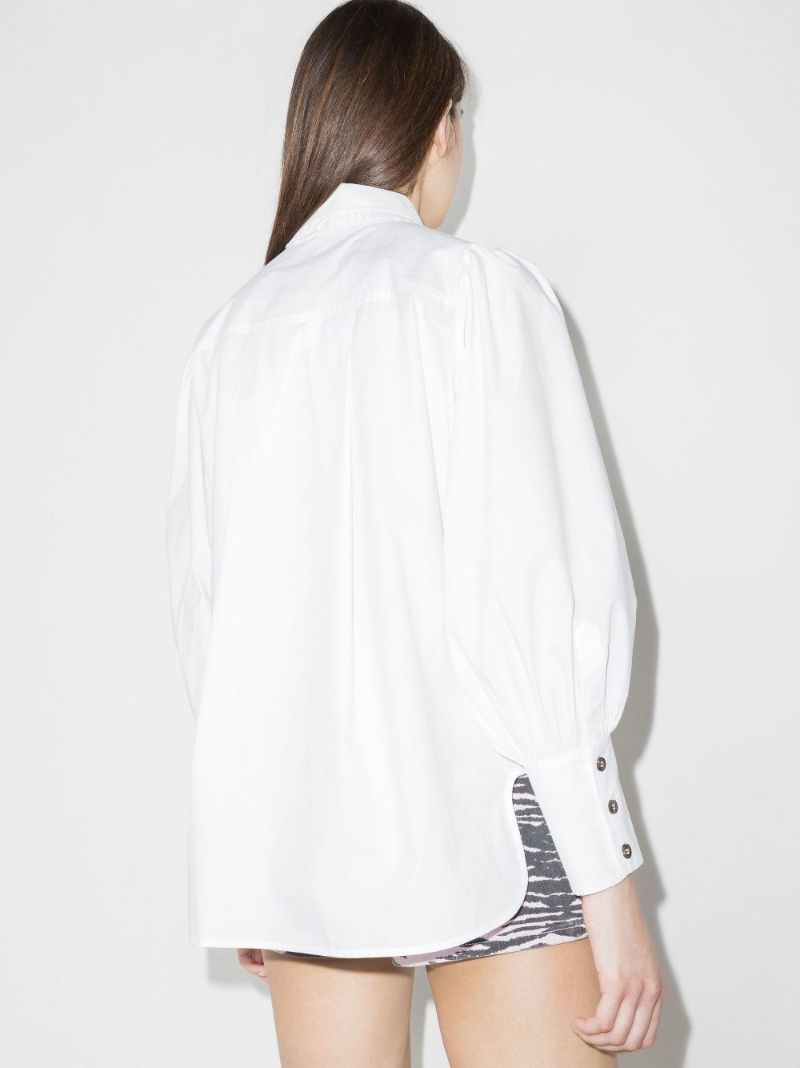 Ruffled Cotton Poplin Shirt
