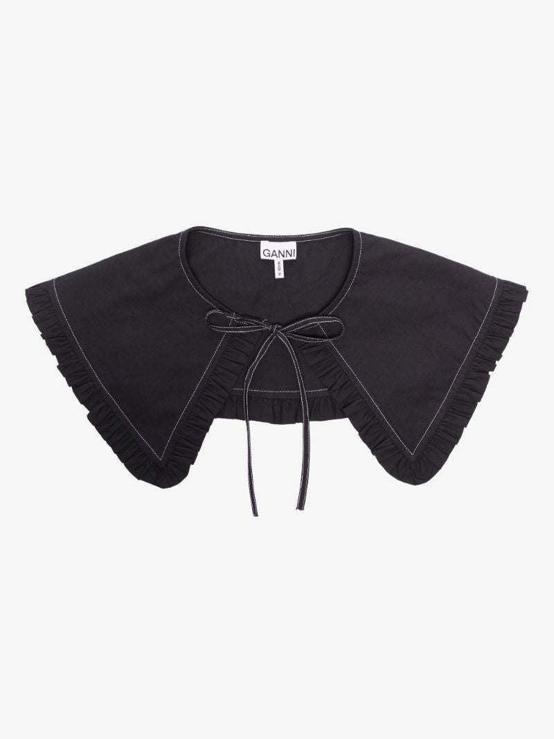 Black Organic Cotton Poplin Collar