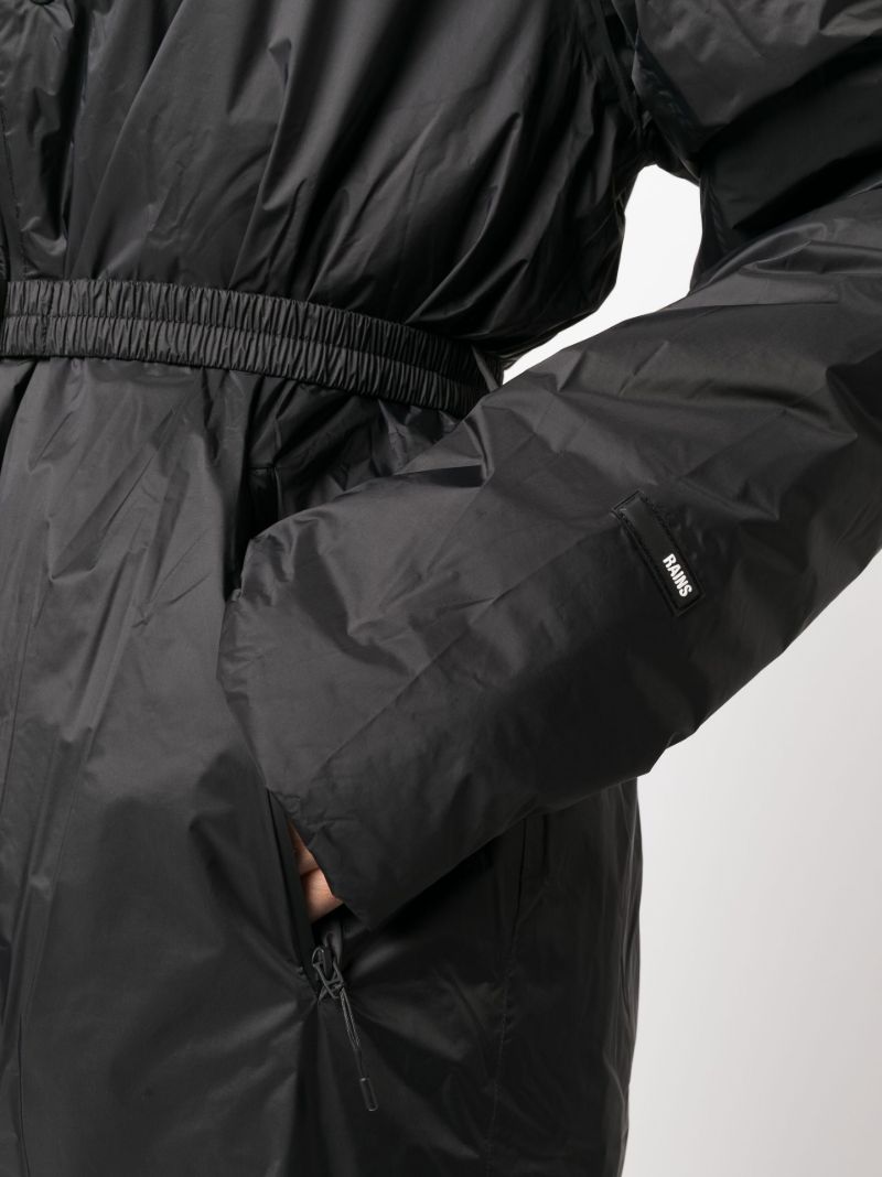 Black Long Padded Nylon Jacket