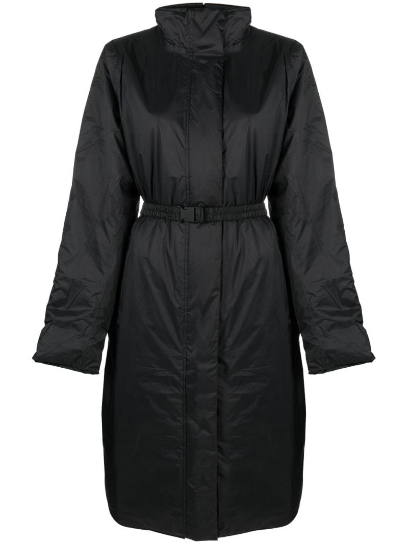 Black Long Padded Nylon Jacket