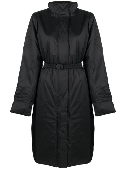 Black Long Padded Nylon Jacket