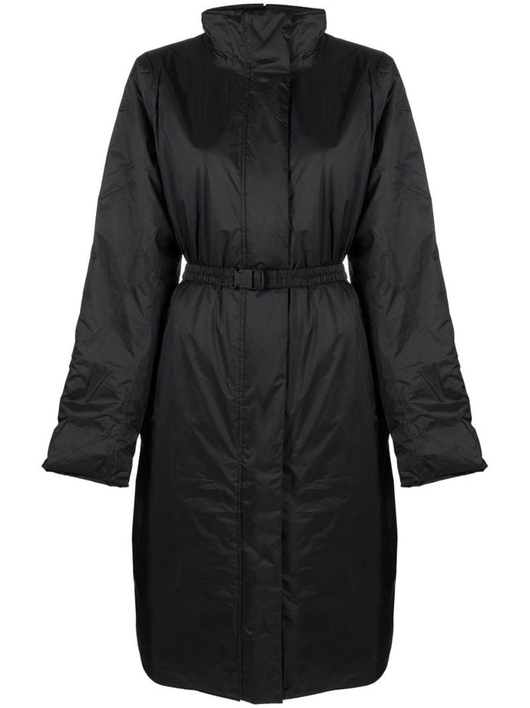 Black Long Padded Nylon Jacket