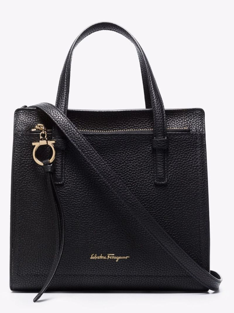 Black Amy Leather Tote Bag