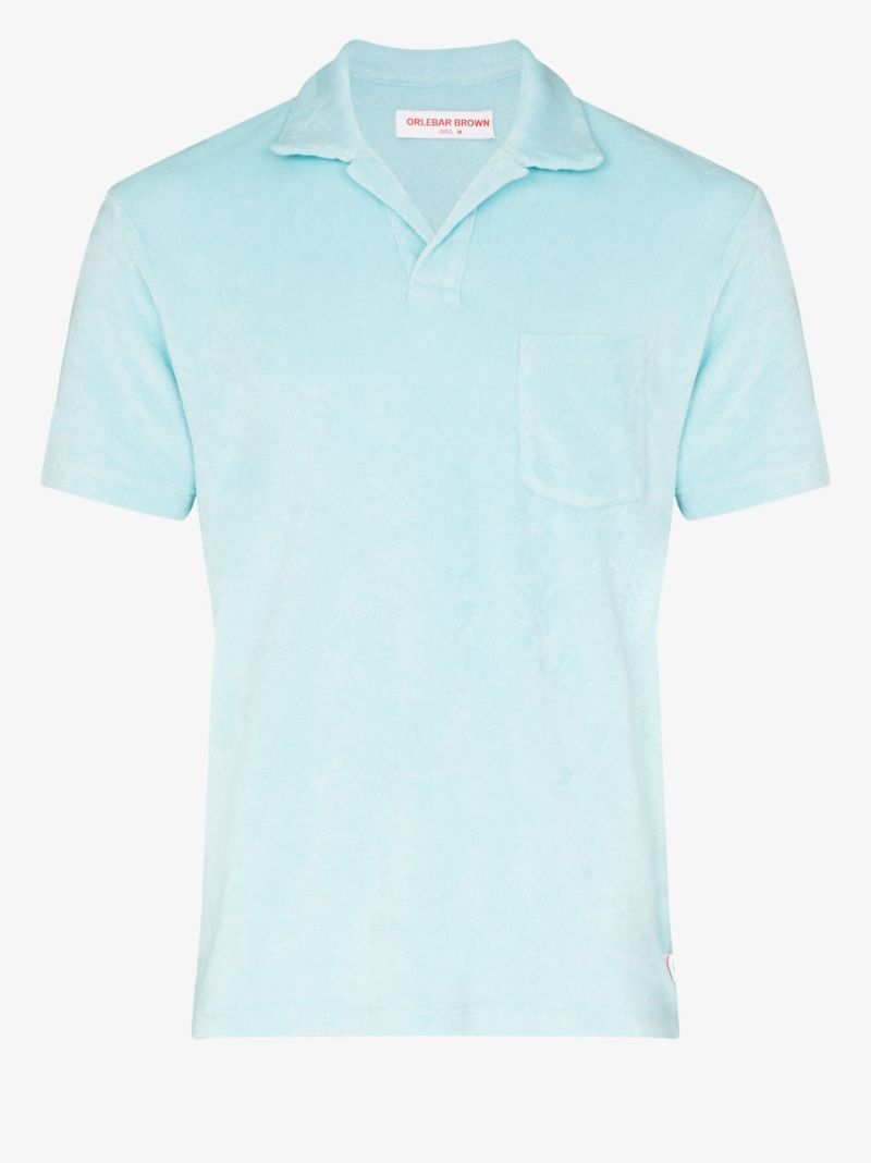 Blue Cotton Terry Polo Shirt