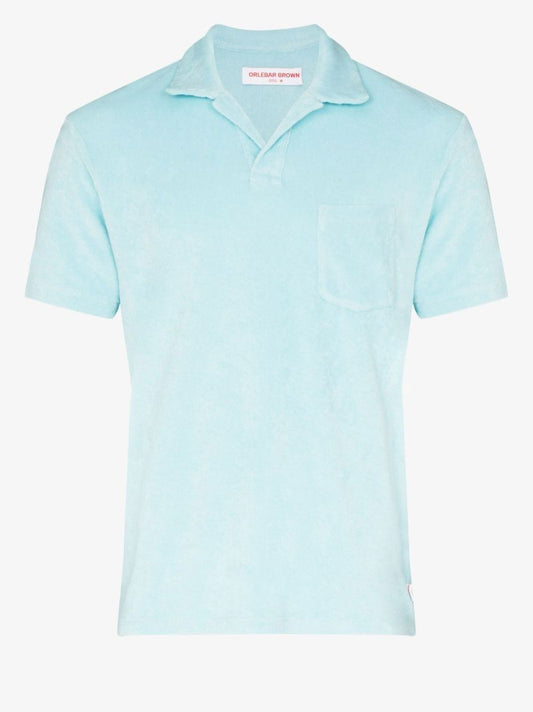 Blue Cotton Terry Polo Shirt