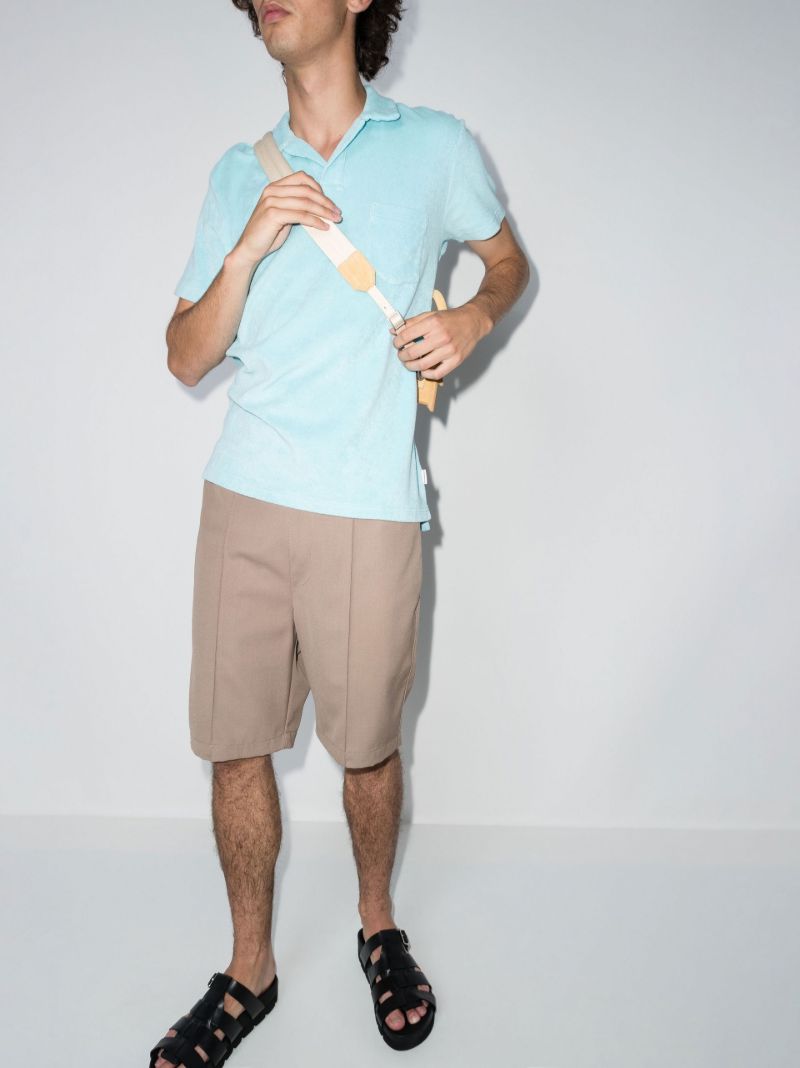 Blue Cotton Terry Polo Shirt