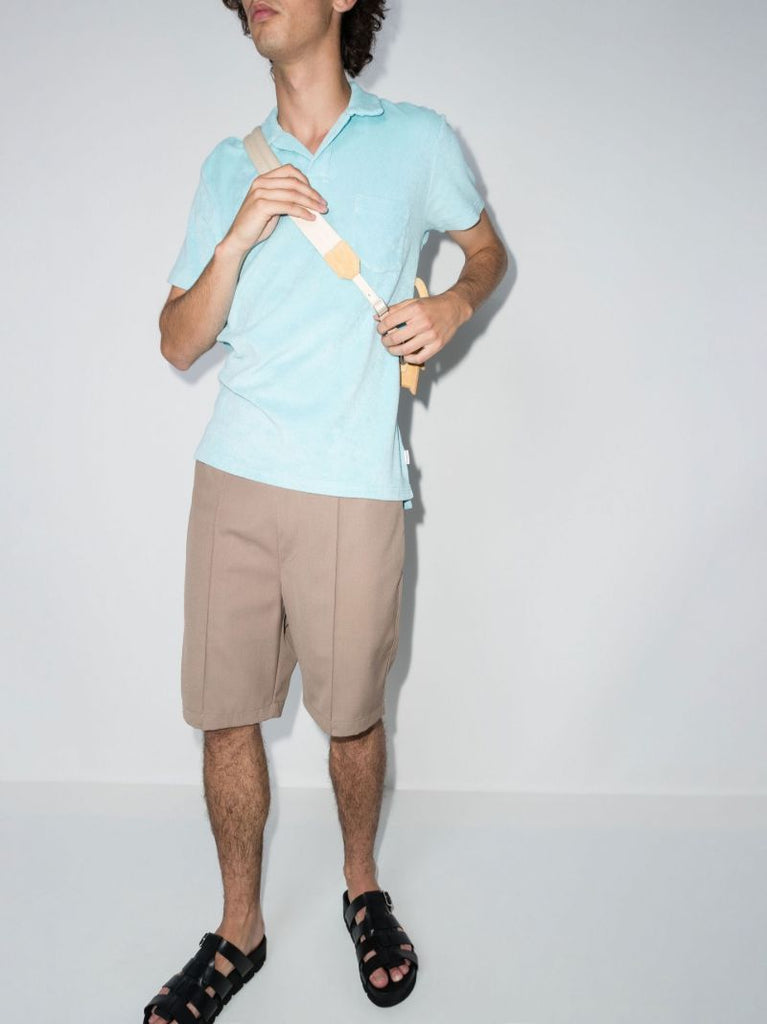 Blue Cotton Terry Polo Shirt