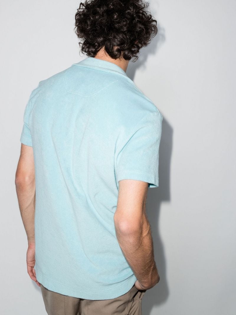 Blue Cotton Terry Polo Shirt
