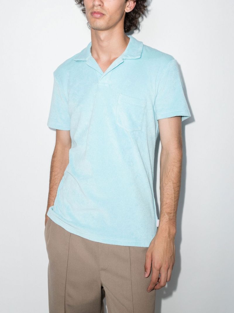 Blue Cotton Terry Polo Shirt