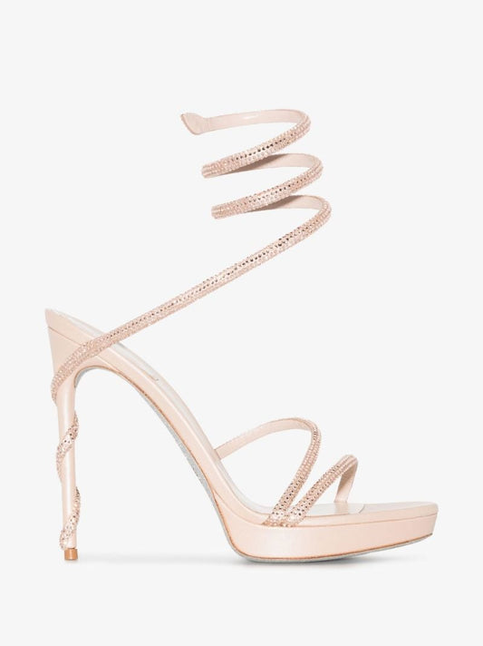 Neutral Margot 120 Embellished Wrap Sandals