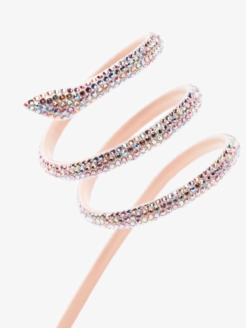 Pink 105 Crystal Embellished Leather Sandals