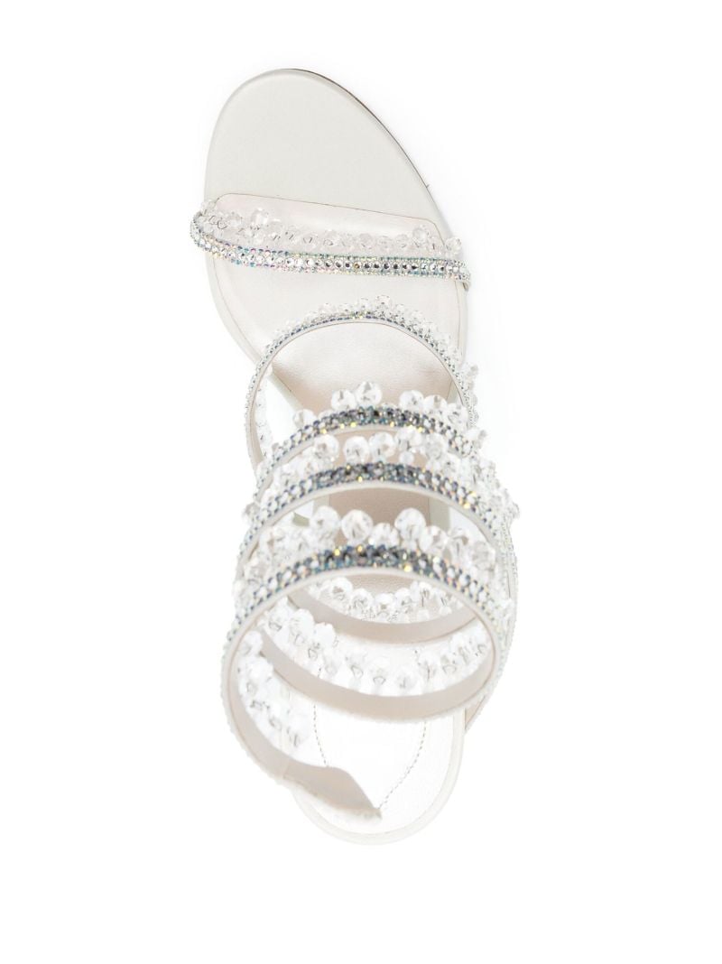 Grey 105 Crystal Leather Sandals
