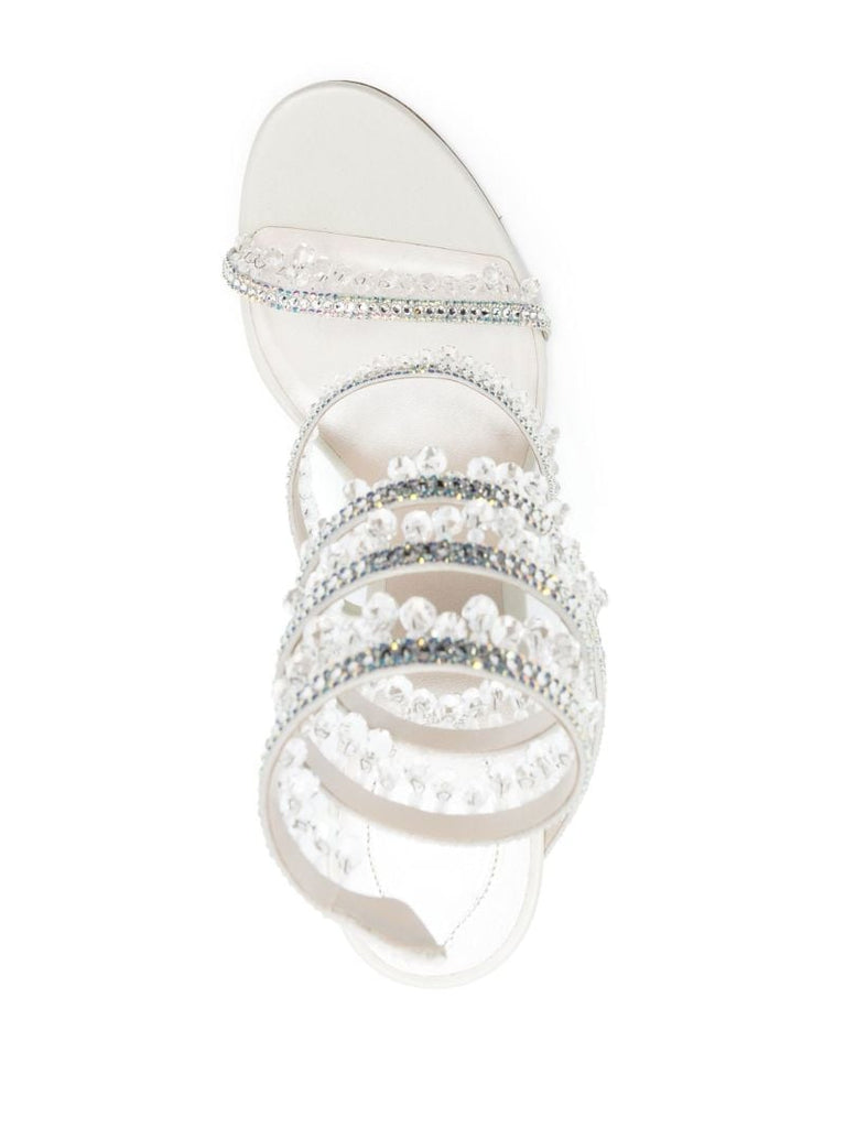 Grey 105 Crystal Leather Sandals