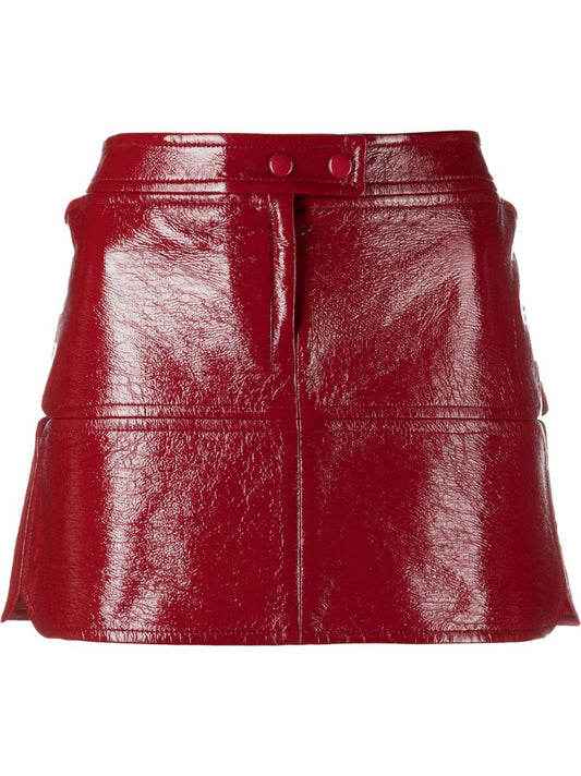 Red Diamond Cut-out Mini Skirt