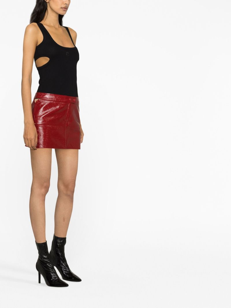 Red Diamond Cut-out Mini Skirt
