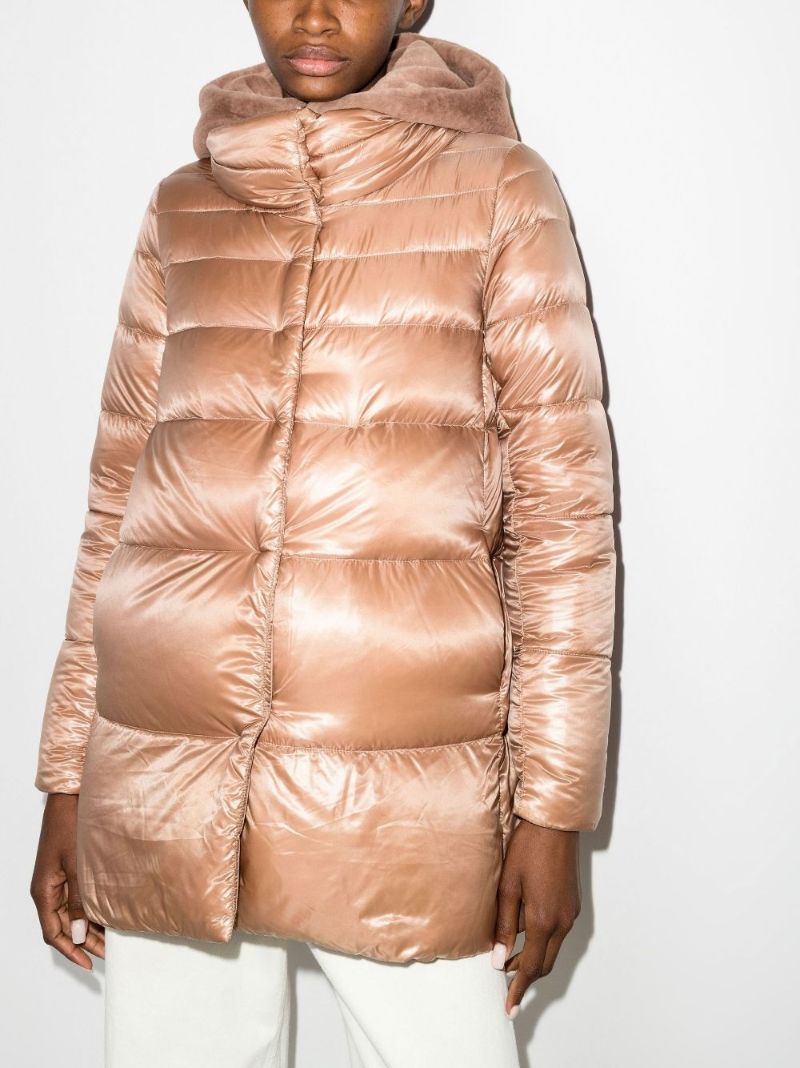 Neutral Nylon Ultralight Hooded Puffer Coat