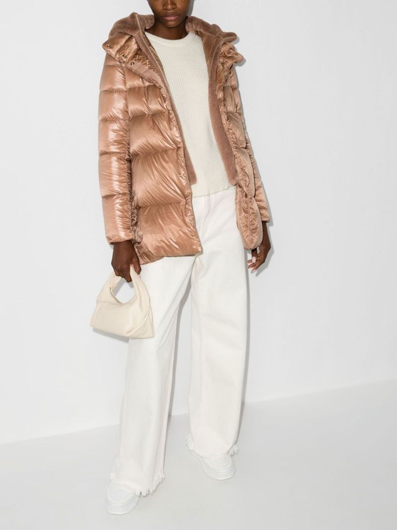 Neutral Nylon Ultralight Hooded Puffer Coat