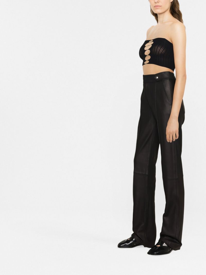 Black Cutout Strapless Crop Top