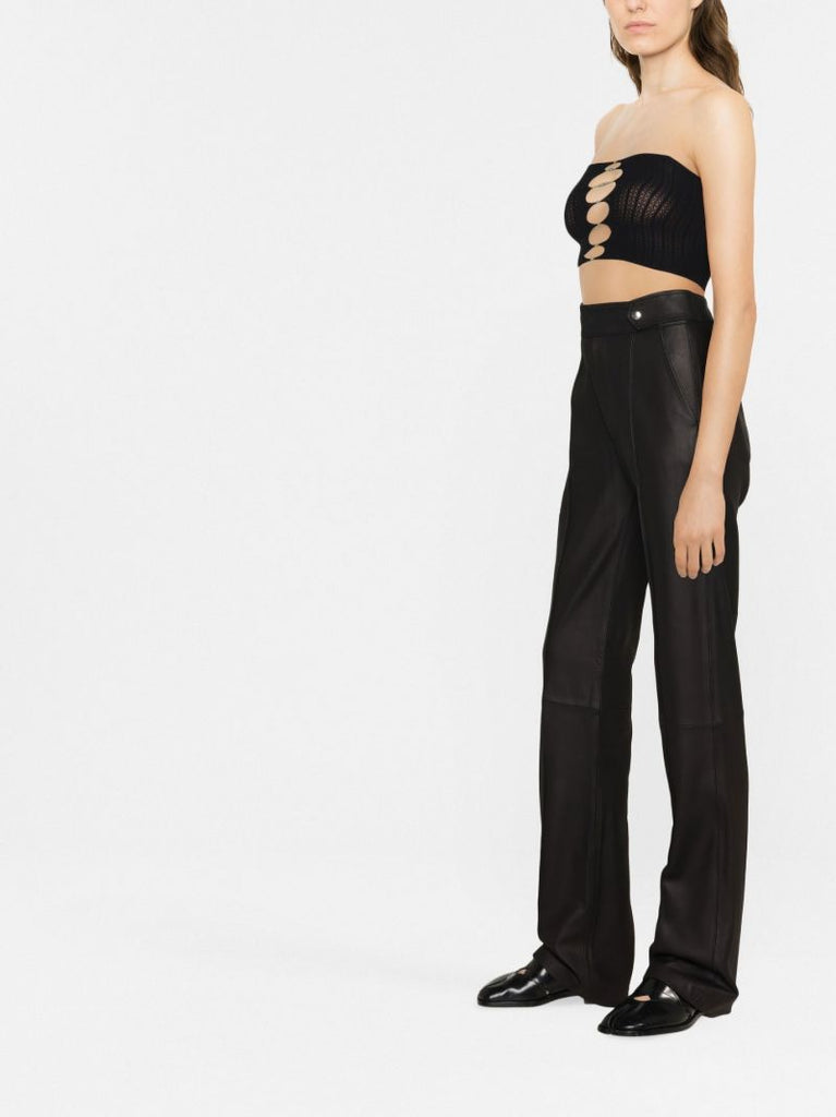 Black Cutout Strapless Crop Top