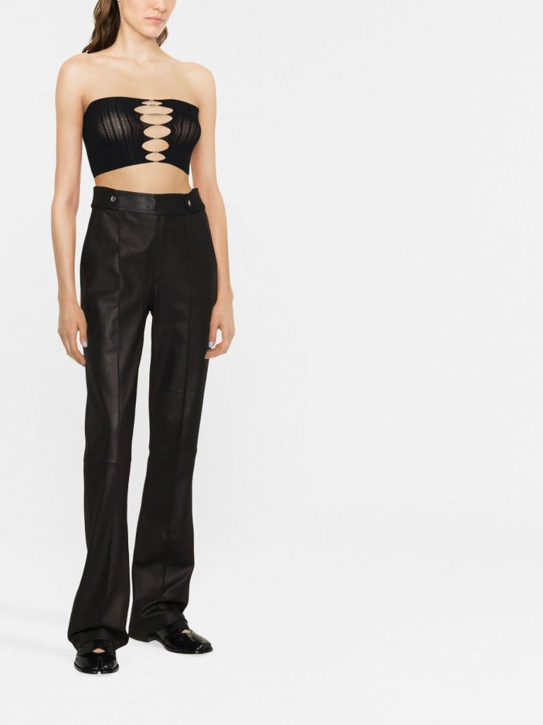 Black Cutout Strapless Crop Top