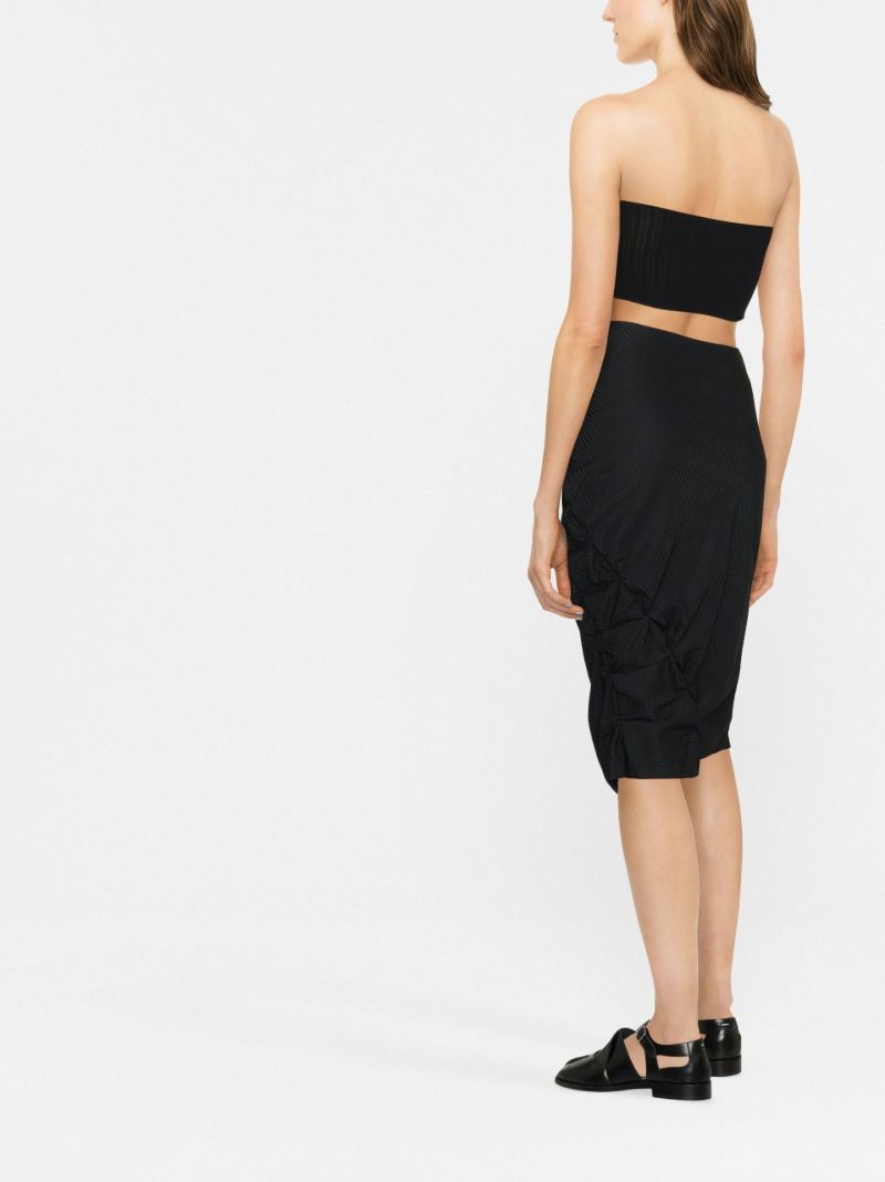 Black Cutout Strapless Crop Top