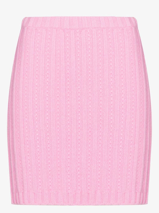 Pink Ribbed Mini Skirt