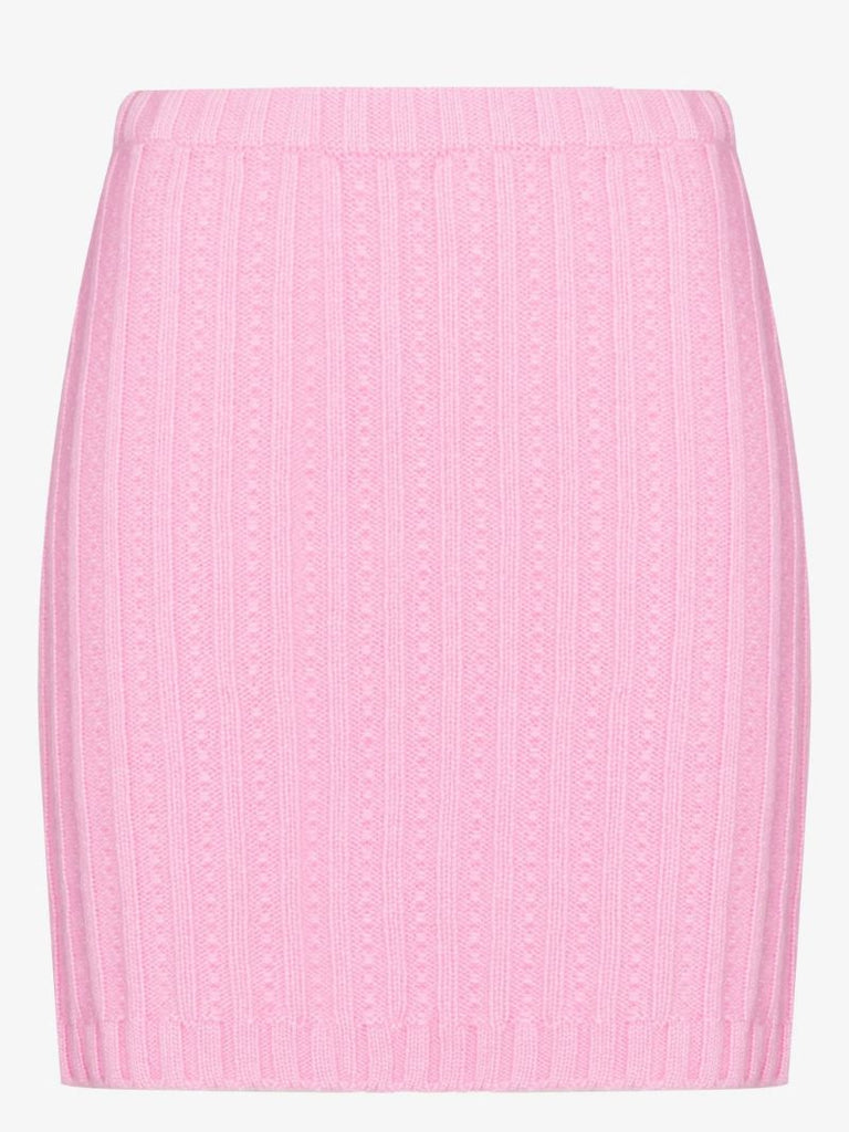 Pink Ribbed Mini Skirt