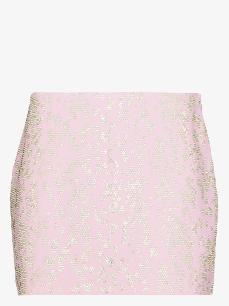 Pink Crystal Embellished Mini Skirt