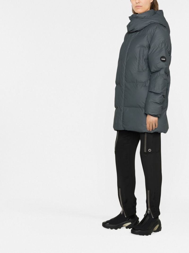 Grey Boxy Puffer Parka Coat