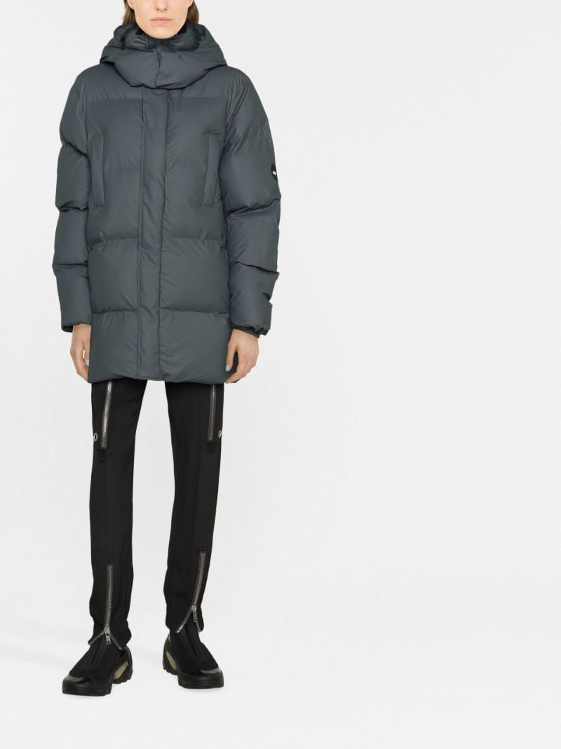 Grey Boxy Puffer Parka Coat