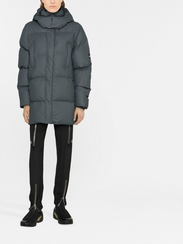 Grey Boxy Puffer Parka Coat
