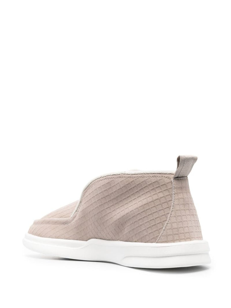 Beige Waffle Suede Slippers