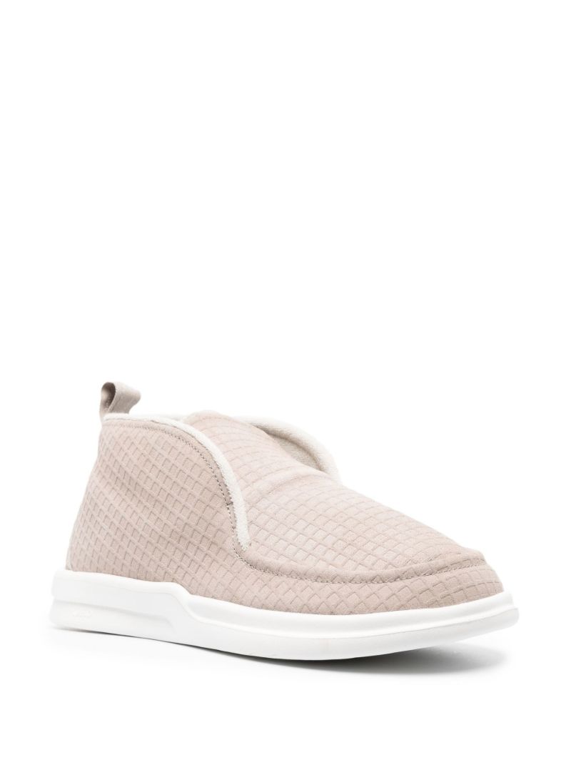 Beige Waffle Suede Slippers