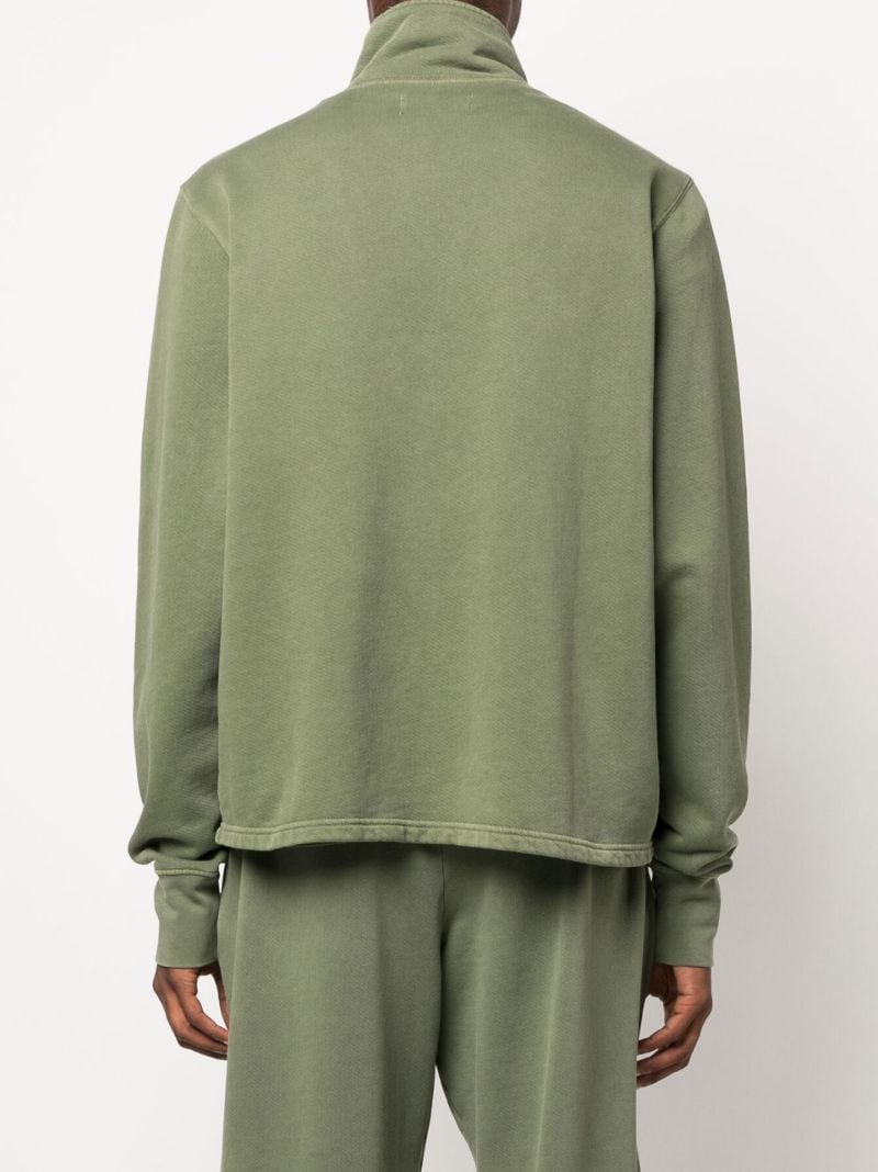 Green Yacht Half-zip Cotton Fleece Sweatshirt