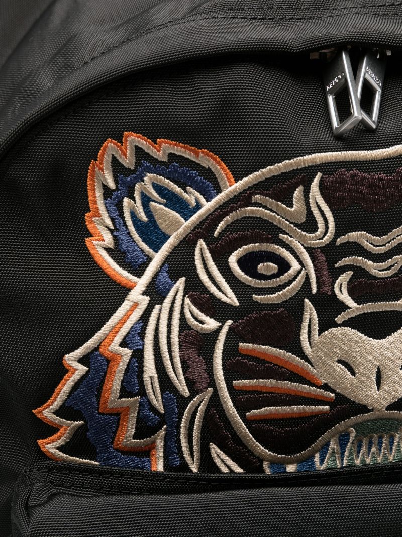 Black Kampus Tiger Canvas Backpack