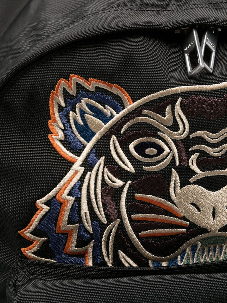 Black Kampus Tiger Canvas Backpack