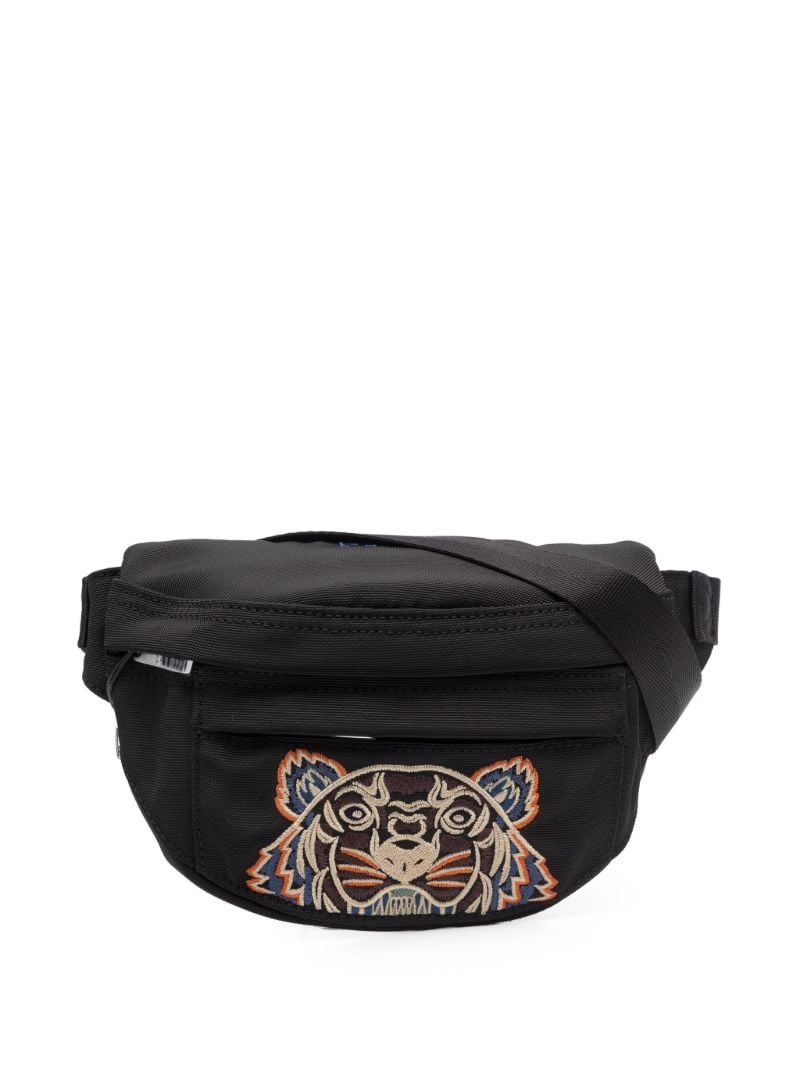 Black Kampus Tiger Small Embroidered Cross Body Bag