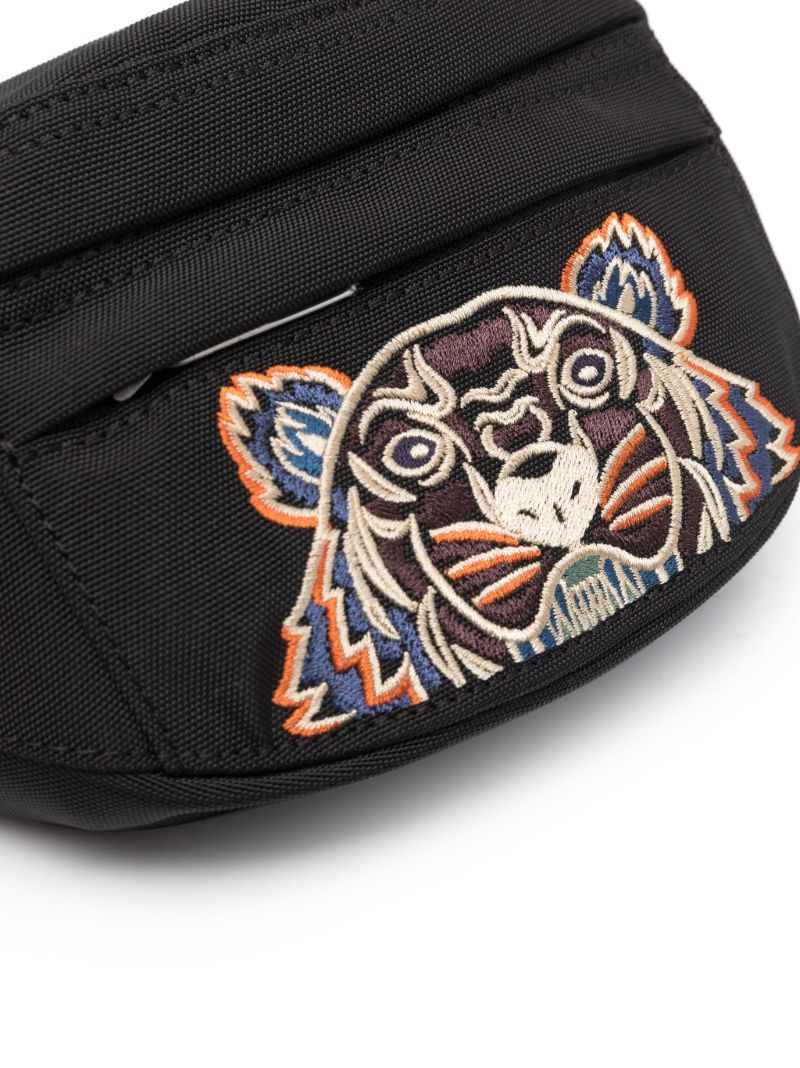 Black Kampus Tiger Small Embroidered Cross Body Bag