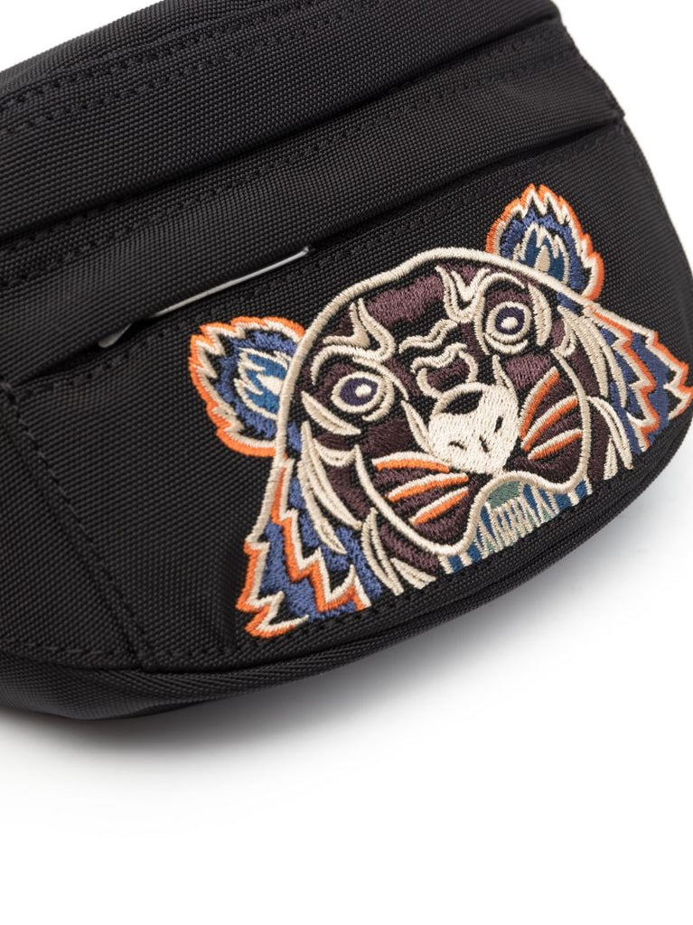 Black Kampus Tiger Small Embroidered Cross Body Bag