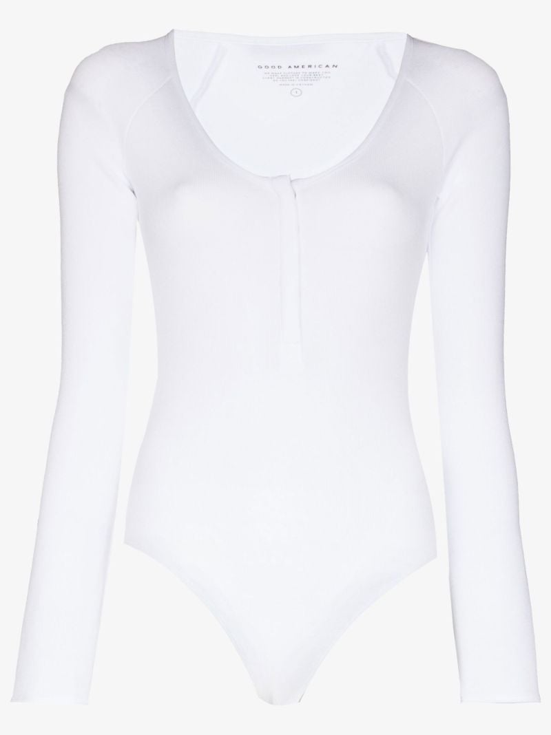 White the Feel Good Long Sleeve Bodysuit