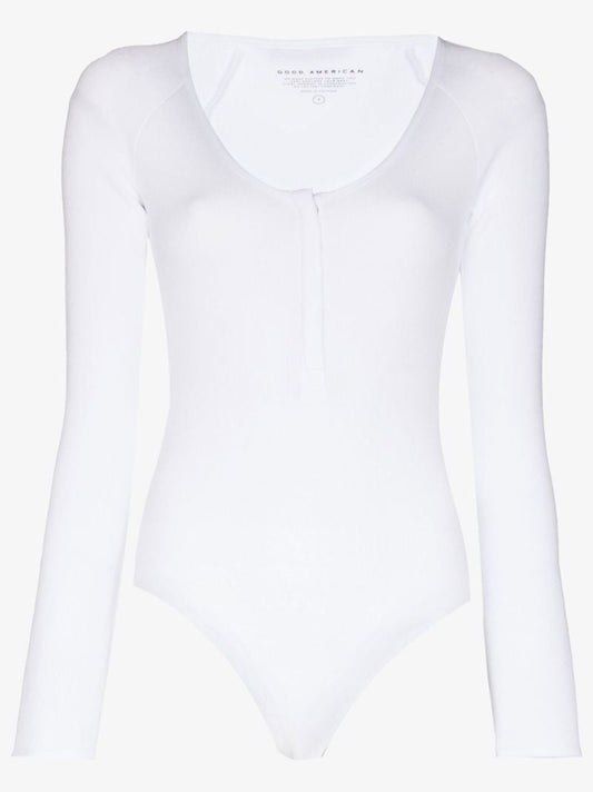 White the Feel Good Long Sleeve Bodysuit