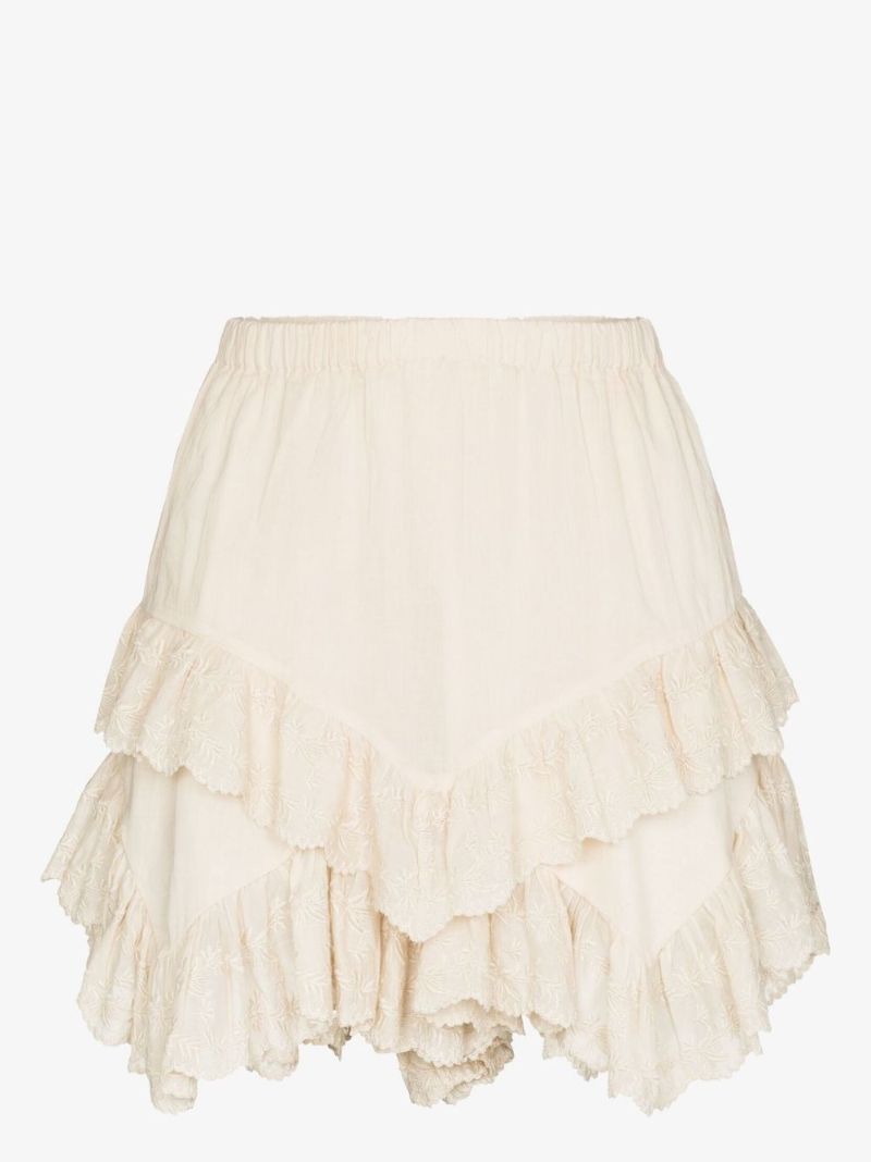Neutral Locadi Frilled Mini Skort