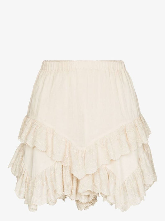 Neutral Locadi Frilled Mini Skort