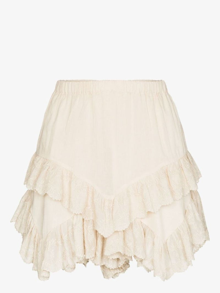 Neutral Locadi Frilled Mini Skort